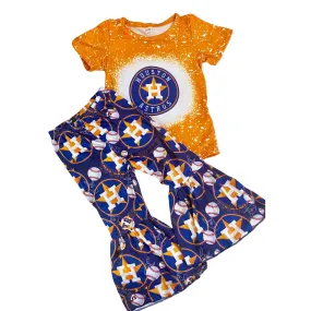 Aier Wholesale - Girl's Astros Tee and Bell Bottom Set