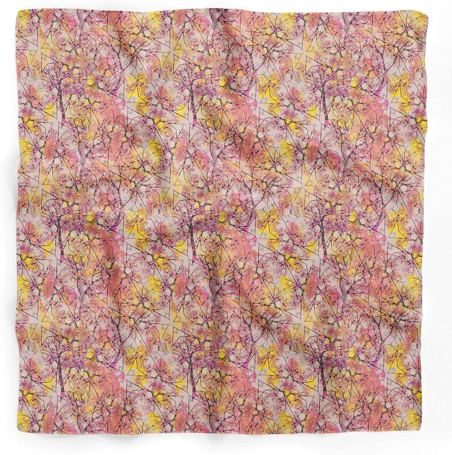 Bimba Printed Pure Silk Scarf For Hair Neck Head Bandanas For Women