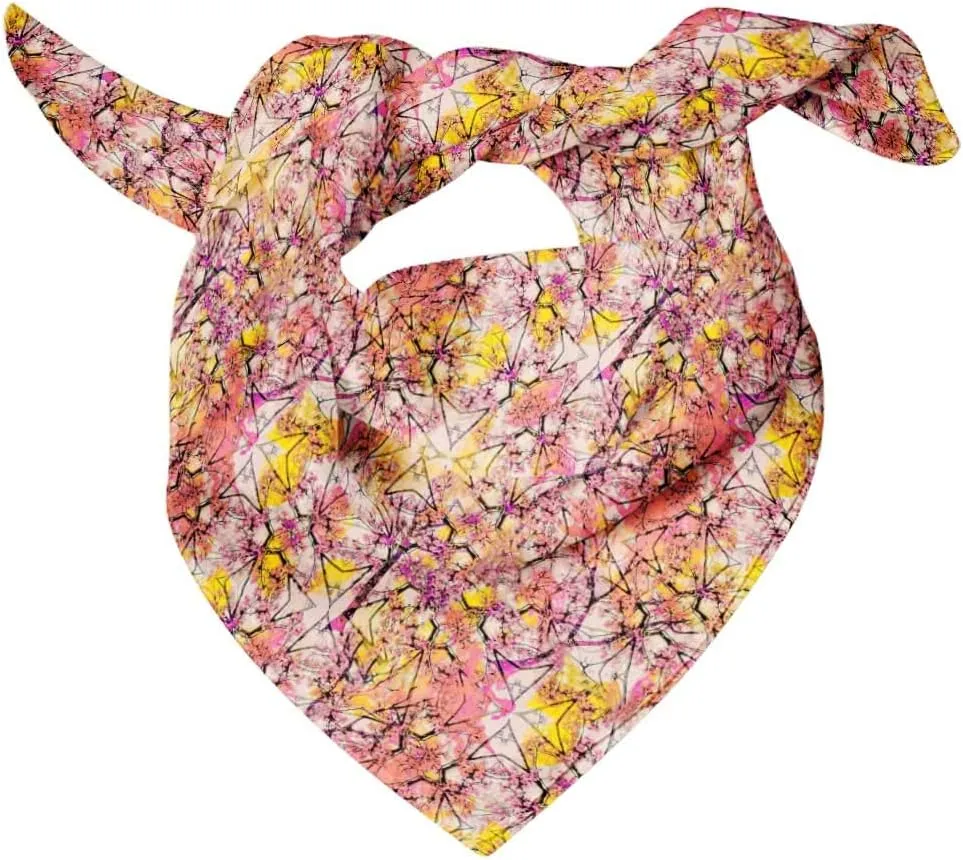 Bimba Printed Pure Silk Scarf For Hair Neck Head Bandanas For Women