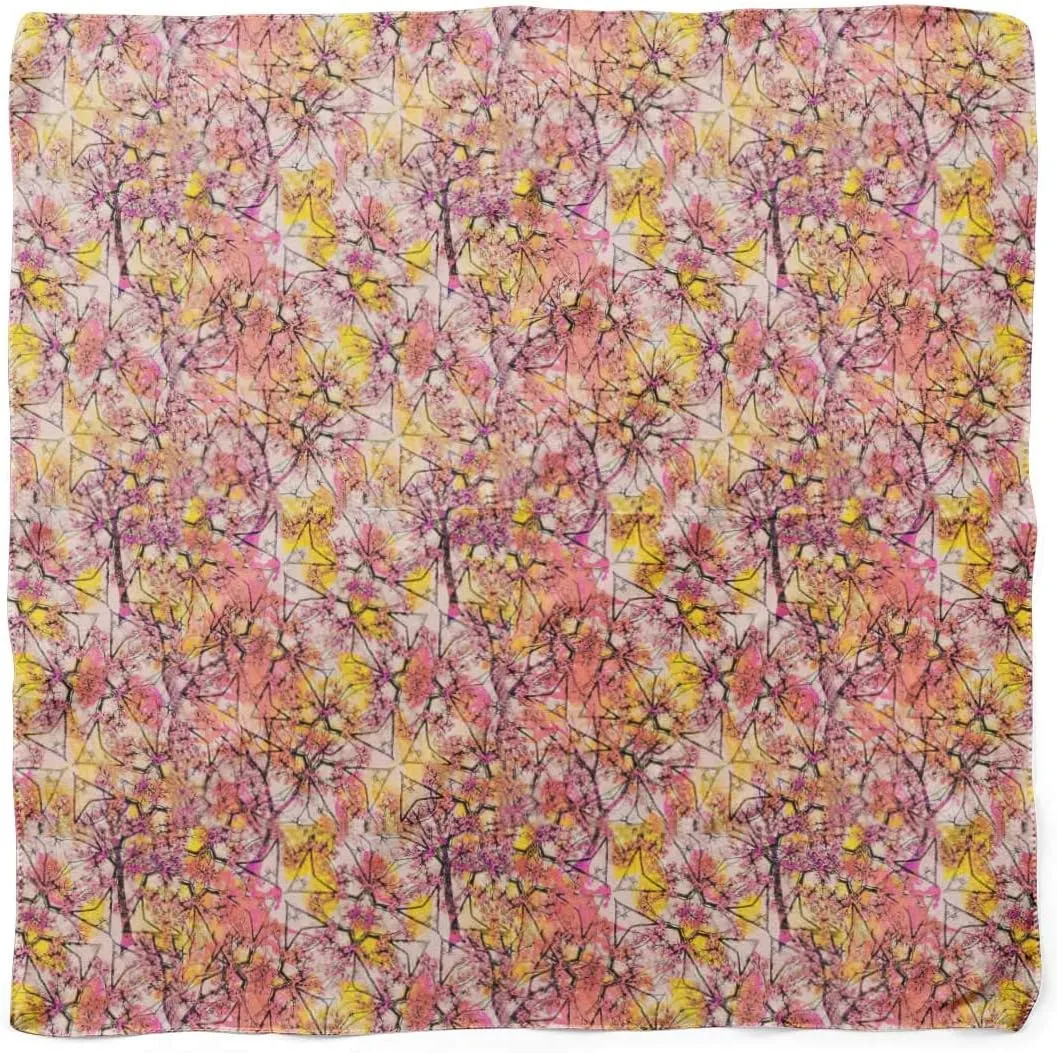 Bimba Printed Pure Silk Scarf For Hair Neck Head Bandanas For Women