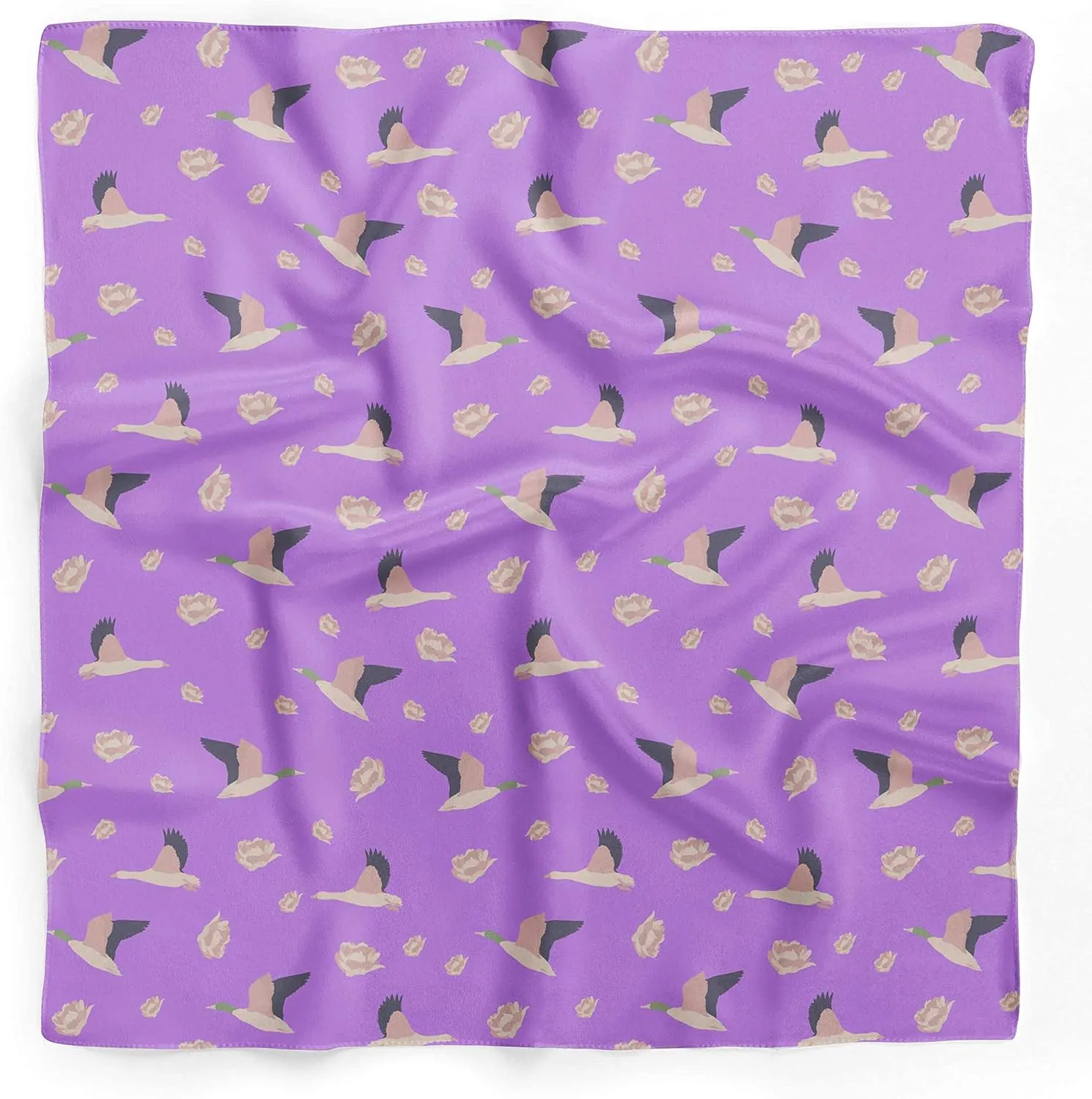 Bimba Printed Pure Silk Scarf For Hair Neck Head Bandanas For Women