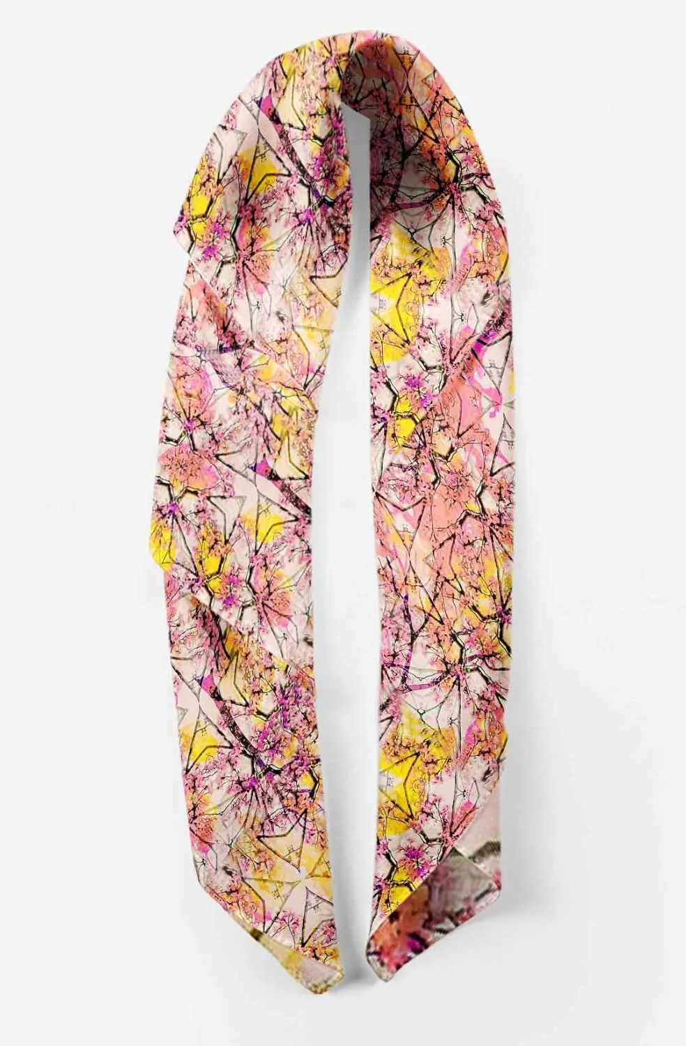 Bimba Printed Pure Silk Scarf For Hair Neck Head Bandanas For Women