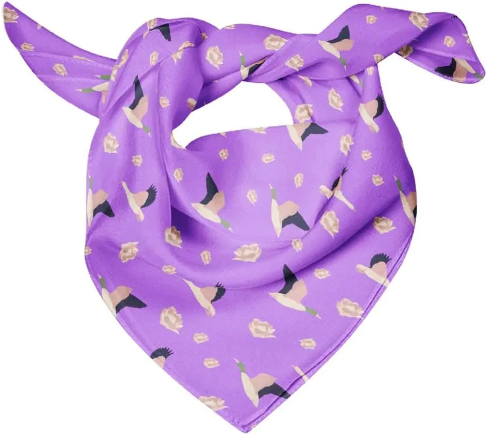 Bimba Printed Pure Silk Scarf For Hair Neck Head Bandanas For Women