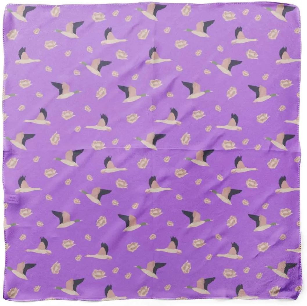 Bimba Printed Pure Silk Scarf For Hair Neck Head Bandanas For Women