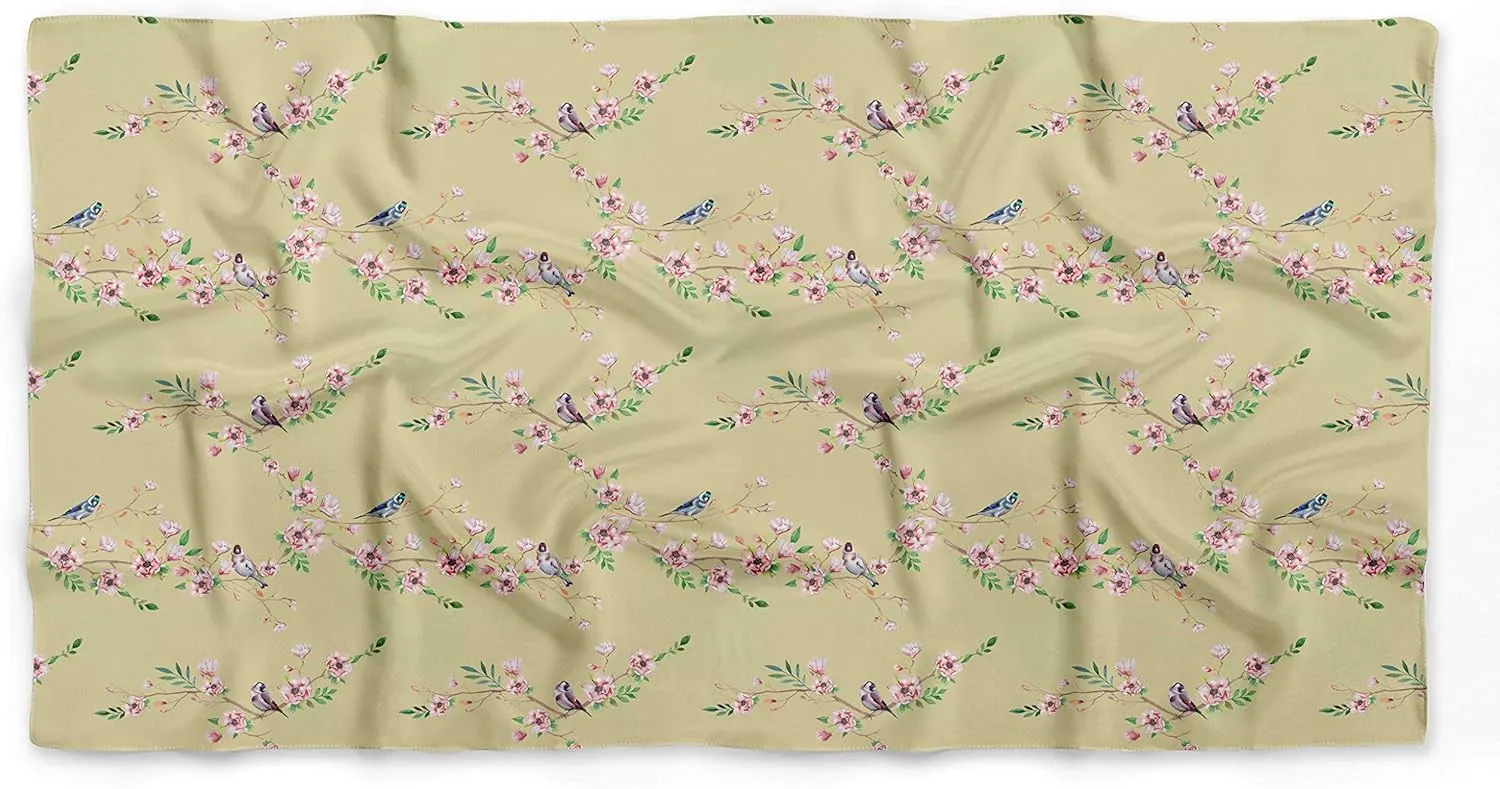 Bimba Printed Pure Silk Scarf Neck Wrap Summer Hair Bandanas For Women
