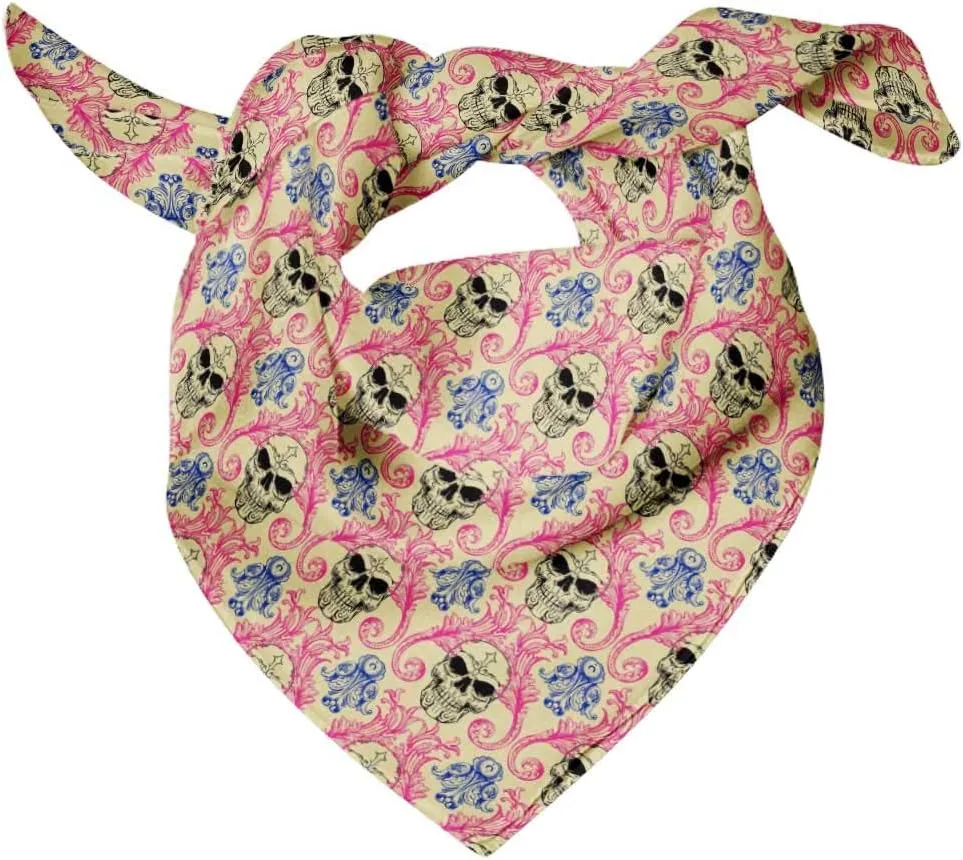 Bimba Printed Pure Silk Scarf Neck Wrap Summer Hair Bandanas For Women