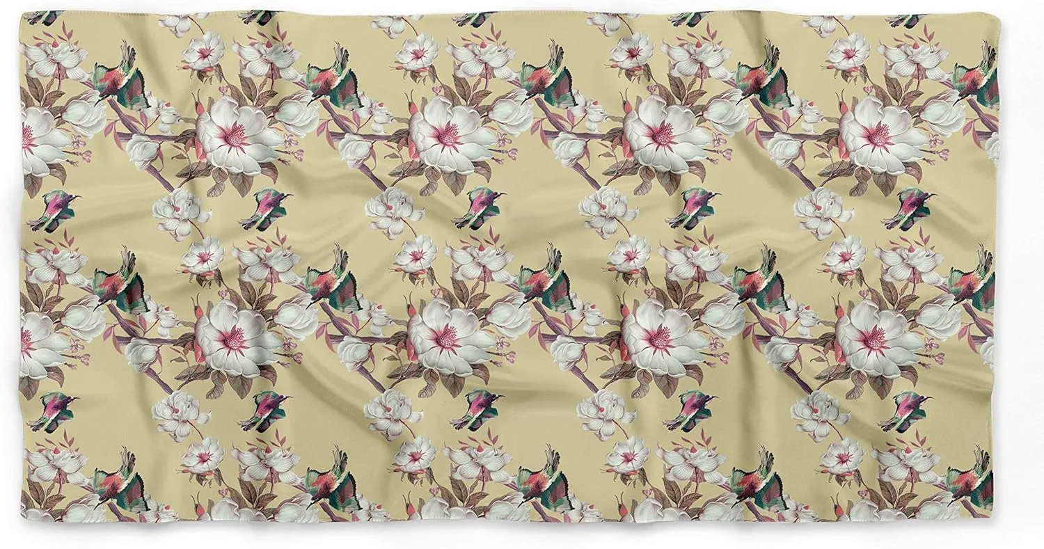 Bimba Printed Pure Silk Scarf Neck Wrap Summer Hair Bandanas For Women