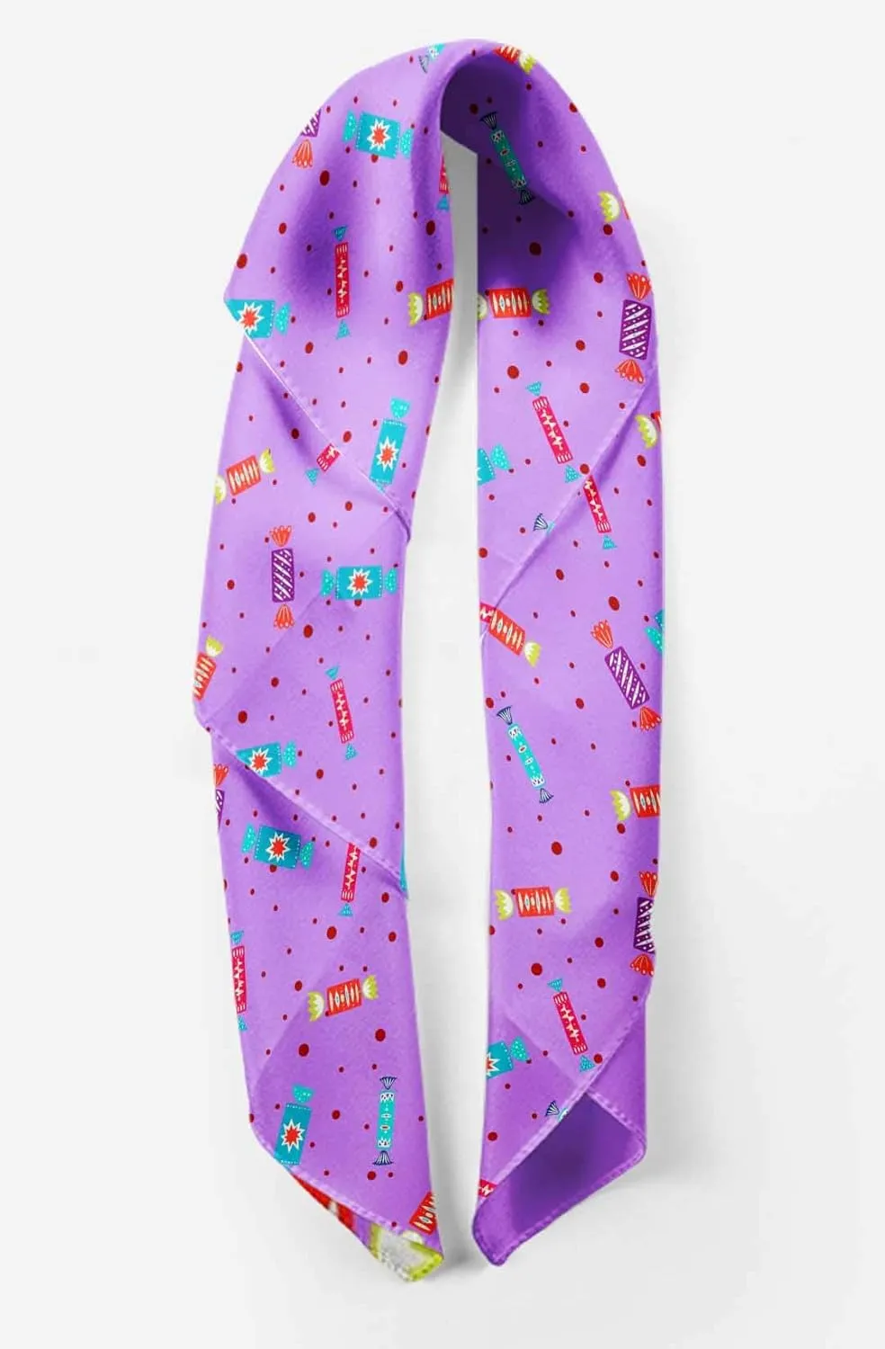 Bimba Printed Pure Silk Scarf Neck Wrap Summer Hair Bandanas For Women