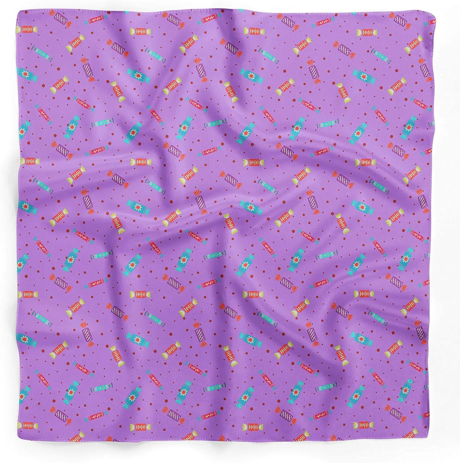 Bimba Printed Pure Silk Scarf Neck Wrap Summer Hair Bandanas For Women