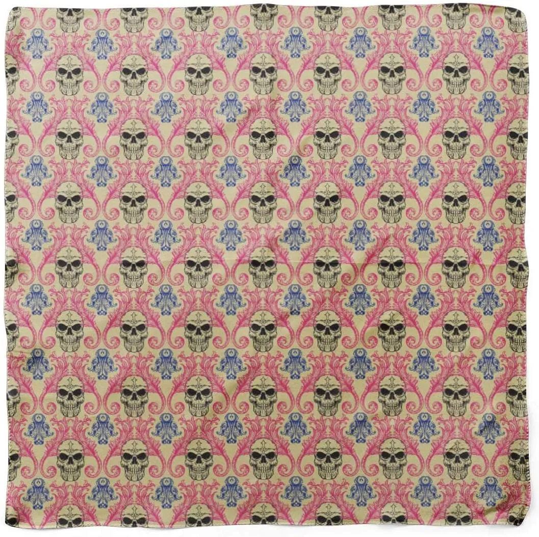 Bimba Printed Pure Silk Scarf Neck Wrap Summer Hair Bandanas For Women