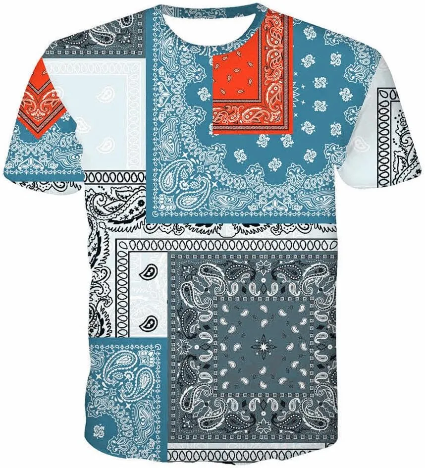 Blue Bandana Hoodies for Men Women Bandanas Print Clothing Athletic Shorts Shirts Paisley Jackets Sweatpants