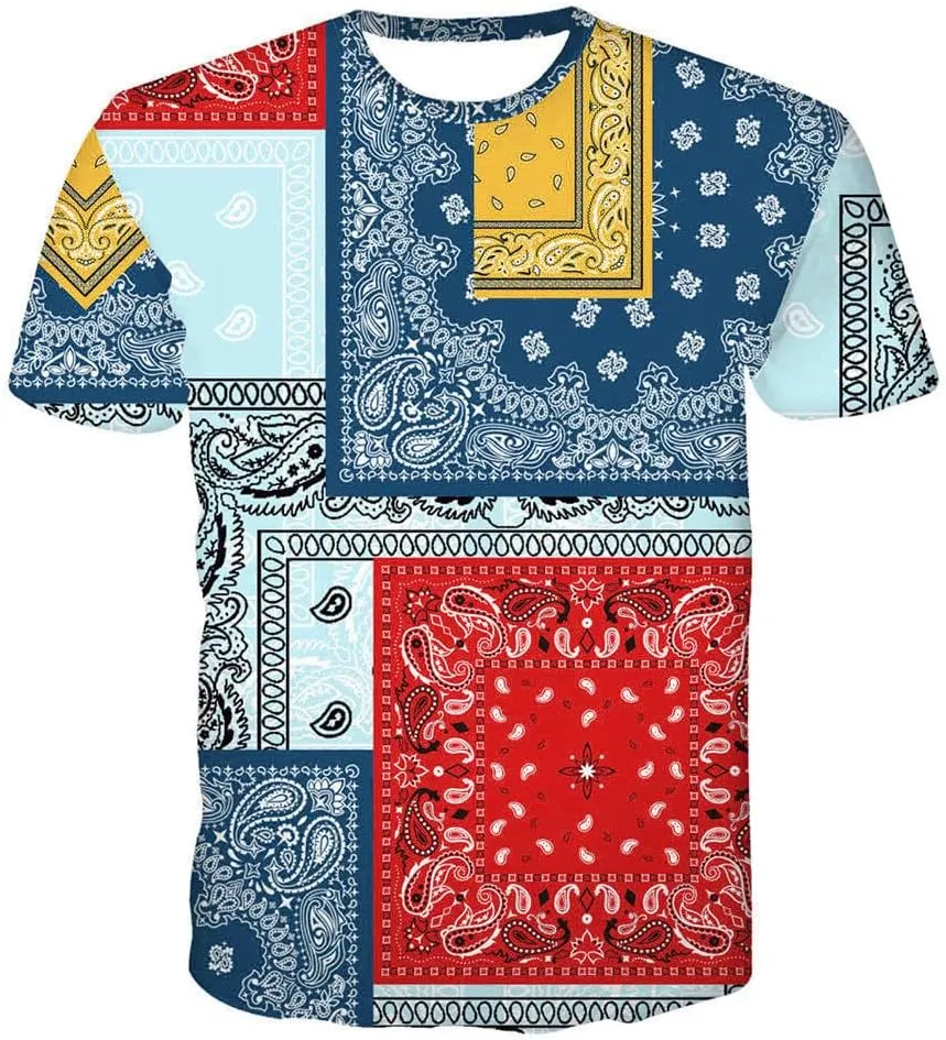 Blue Bandana Hoodies for Men Women Bandanas Print Clothing Athletic Shorts Shirts Paisley Jackets Sweatpants