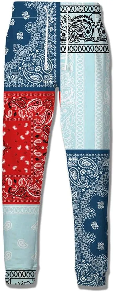 Blue Bandana Hoodies for Men Women Bandanas Print Clothing Athletic Shorts Shirts Paisley Jackets Sweatpants