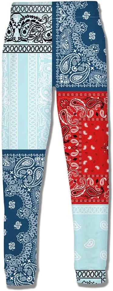 Blue Bandana Hoodies for Men Women Bandanas Print Clothing Athletic Shorts Shirts Paisley Jackets Sweatpants