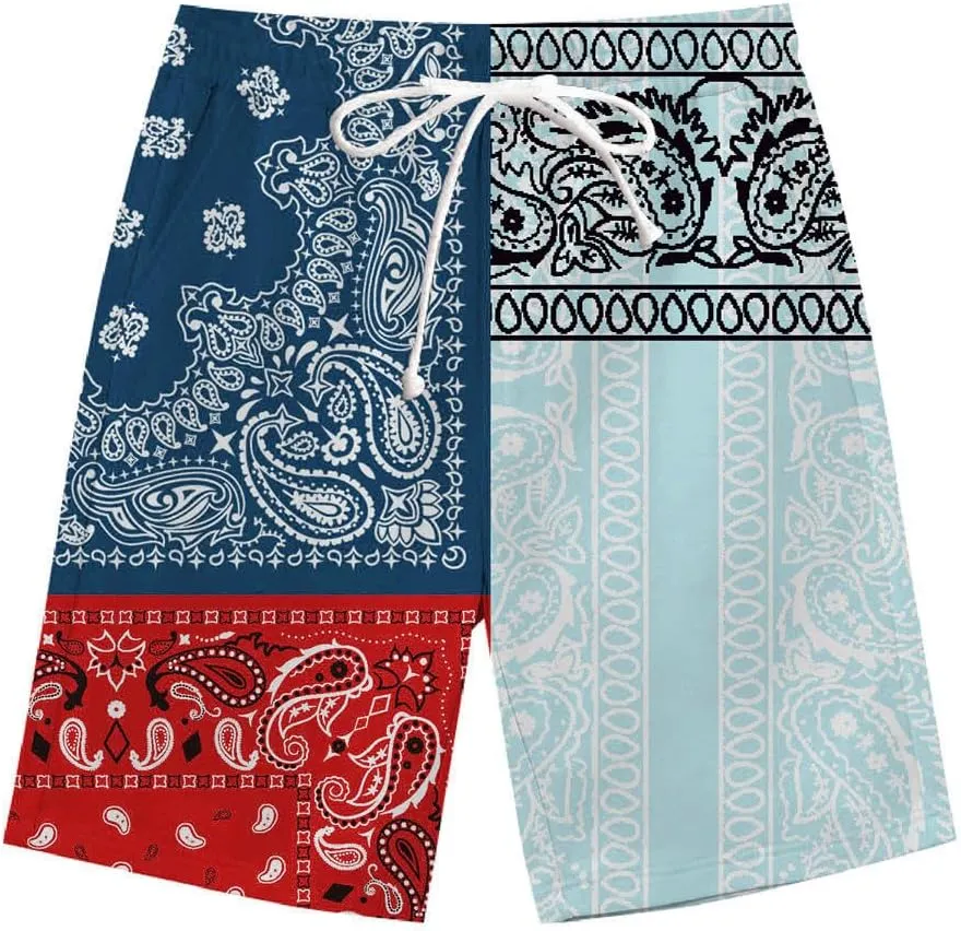 Blue Bandana Hoodies for Men Women Bandanas Print Clothing Athletic Shorts Shirts Paisley Jackets Sweatpants