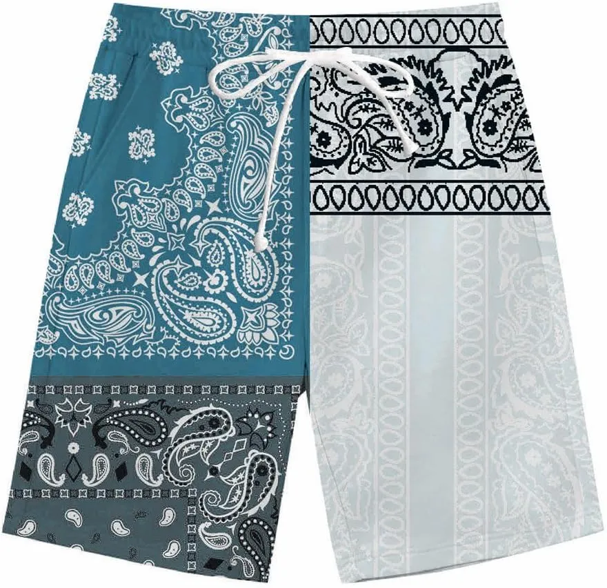 Blue Bandana Hoodies for Men Women Bandanas Print Clothing Athletic Shorts Shirts Paisley Jackets Sweatpants