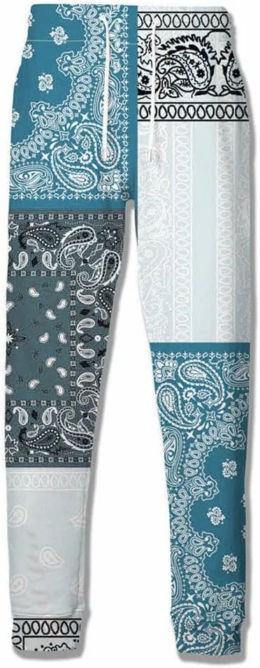 Blue Bandana Hoodies for Men Women Bandanas Print Clothing Athletic Shorts Shirts Paisley Jackets Sweatpants