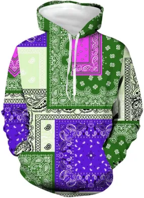 Blue Bandana Hoodies for Men Women Bandanas Print Clothing Athletic Shorts Shirts Paisley Jackets Sweatpants