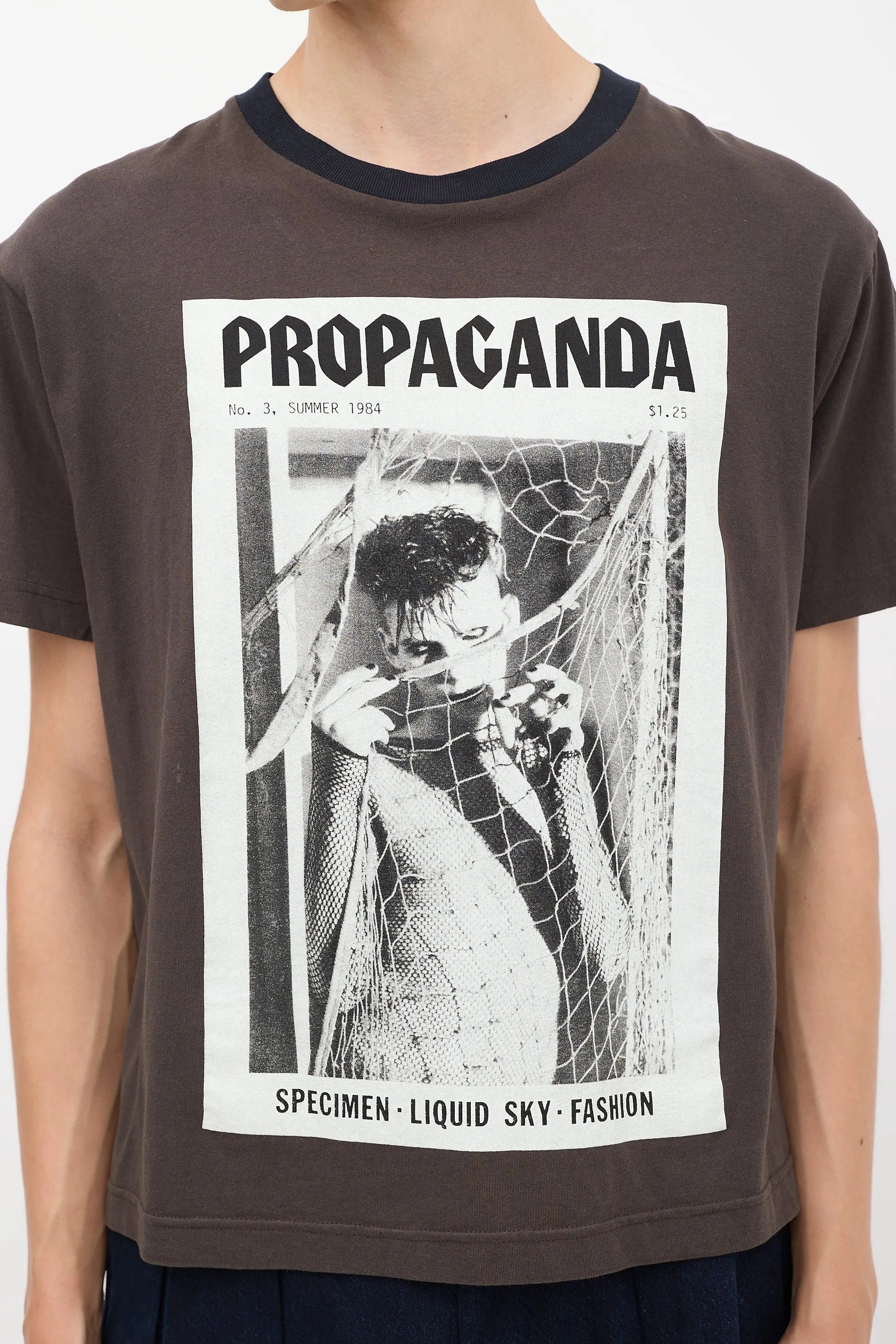 Brown & Multicolour Propaganda Graphic T-Shirt