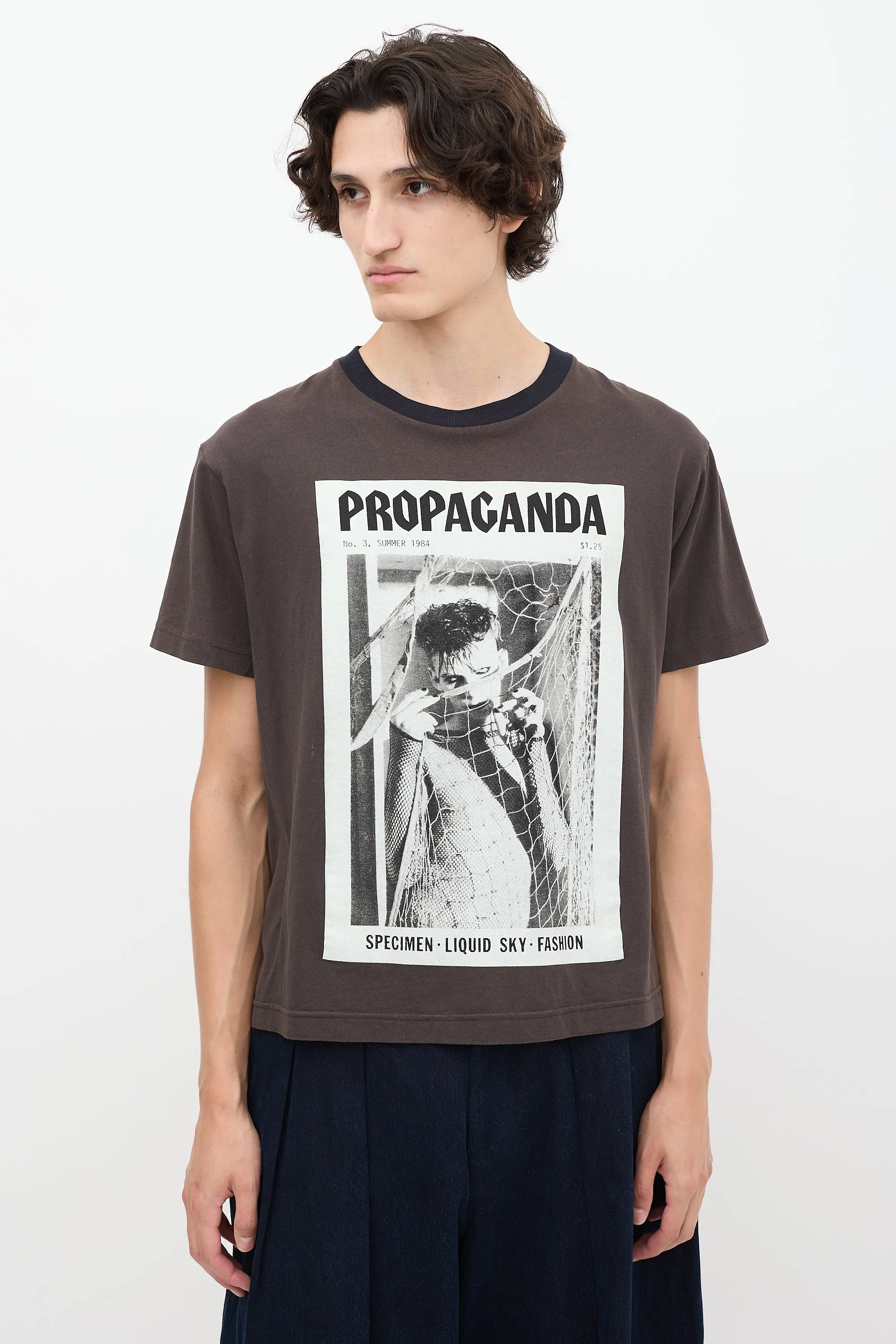 Brown & Multicolour Propaganda Graphic T-Shirt