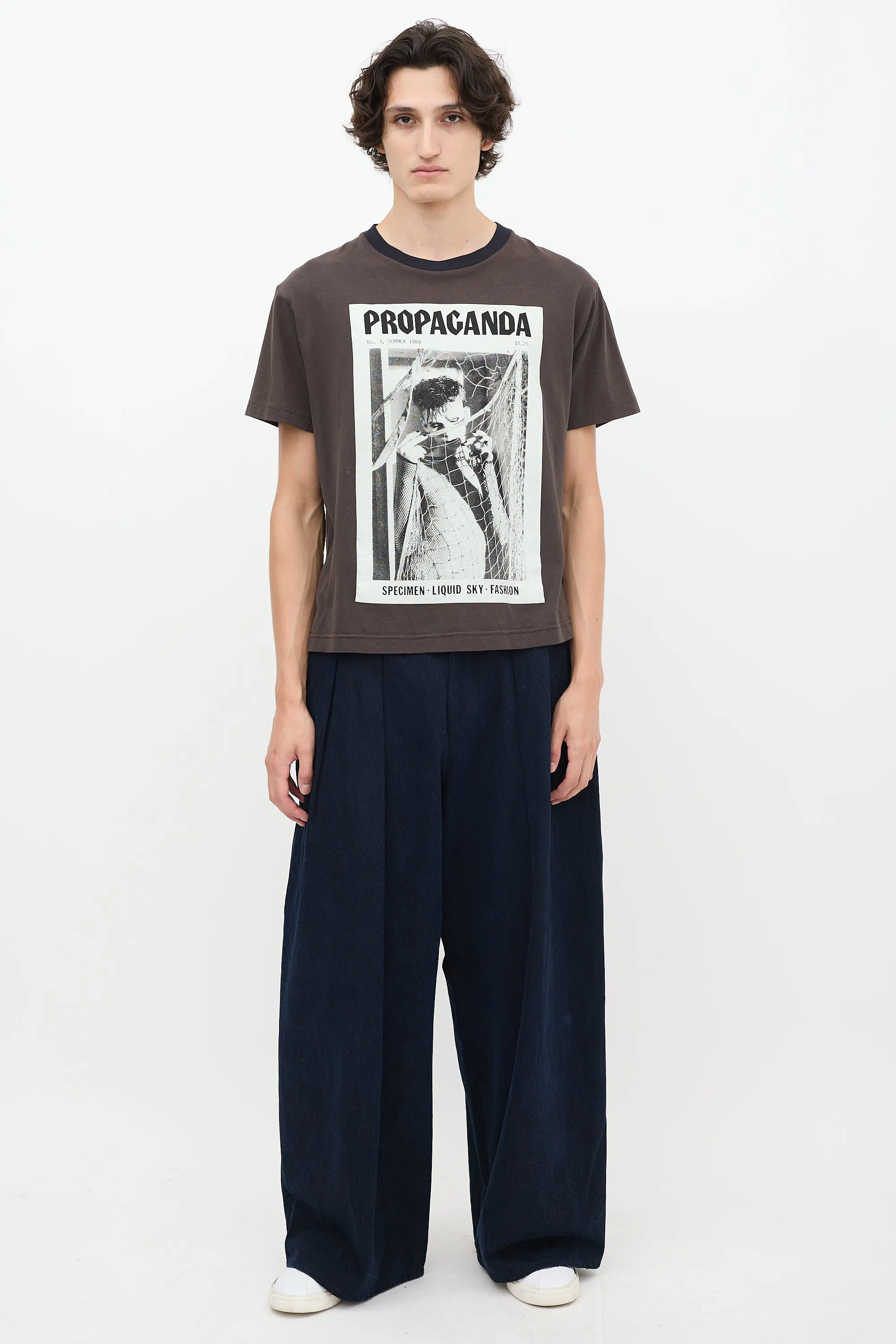 Brown & Multicolour Propaganda Graphic T-Shirt