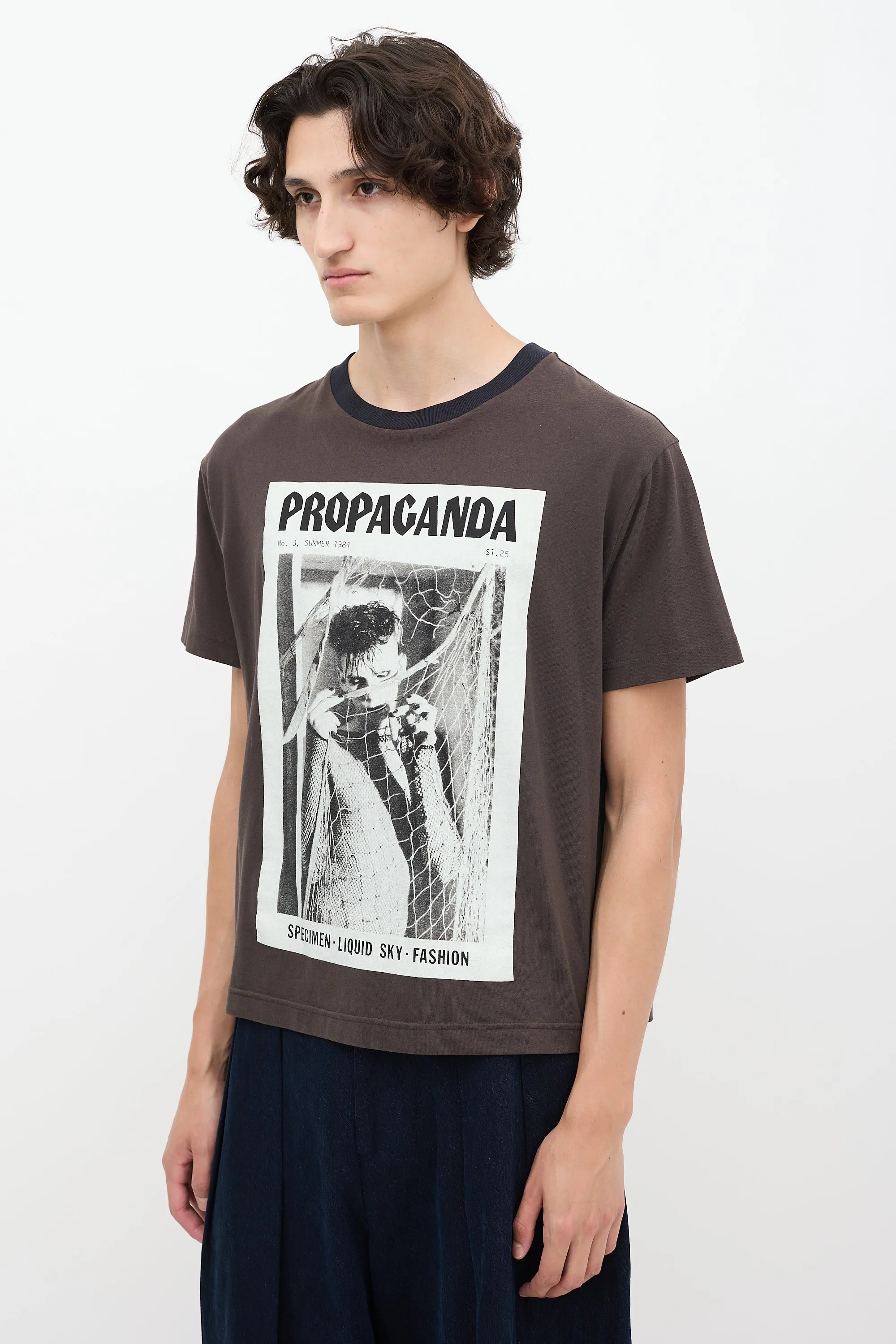 Brown & Multicolour Propaganda Graphic T-Shirt