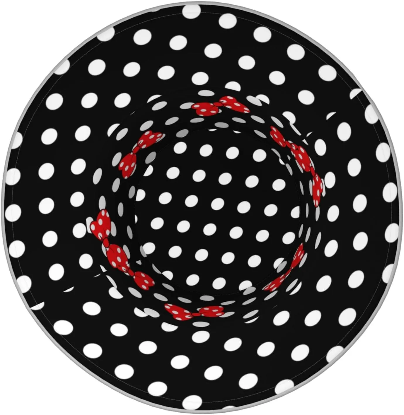 Cute Bow Polka Dot Bucket Hat Reversible, Double-Side-Wear Sun Hat for Women,Summer Travel Beach Packable Fisherman Hat