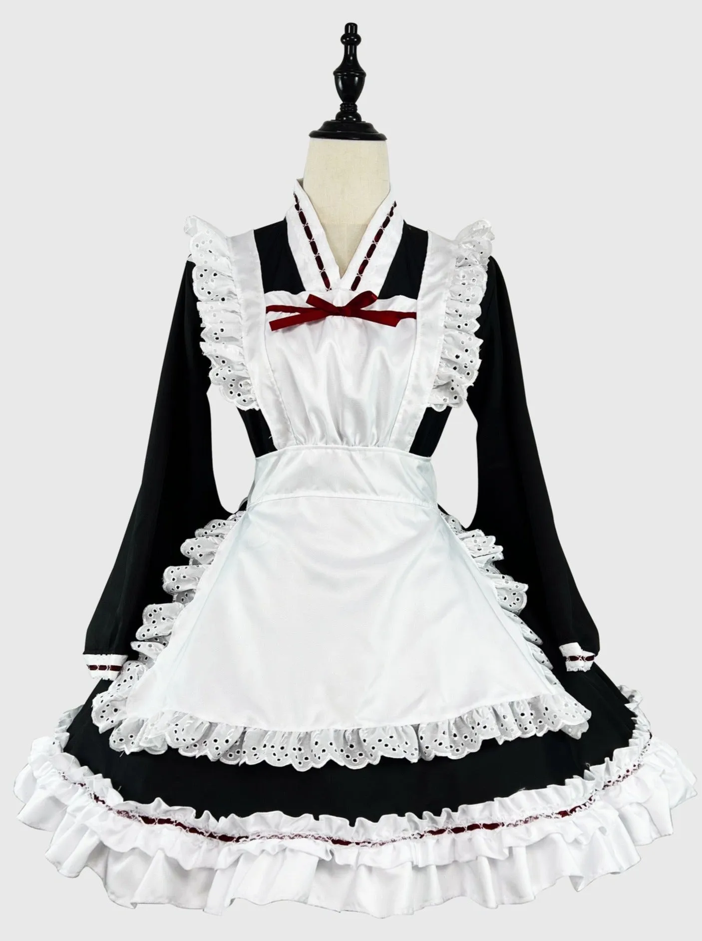 Dress Monochrome Maid Frilled