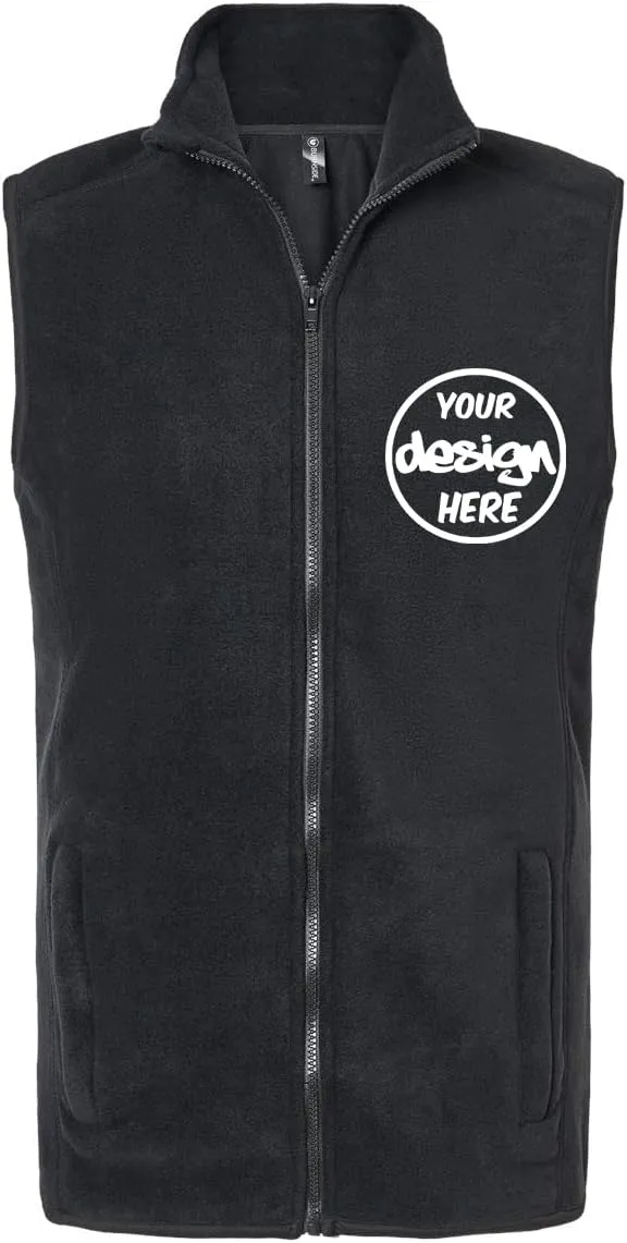 INK STITCH Men 3012 Super Warm Polar Fleece Custom Embroidery Logo Texts Vests