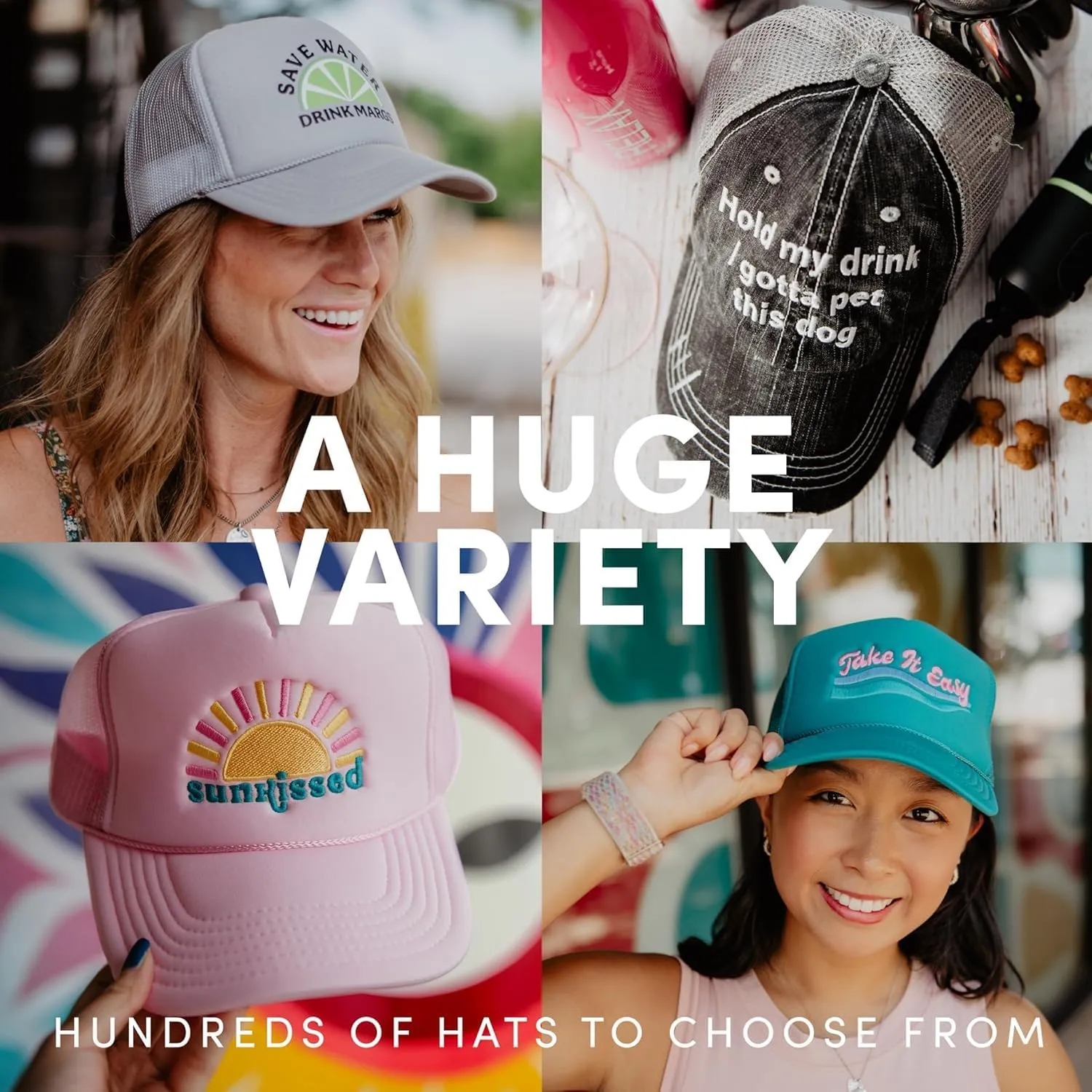 KATYDID Salty Foam Trucker Hat - Adjustable Trucker Hat with Mesh Netting - Fully Embroidered Trucker Hat for Women