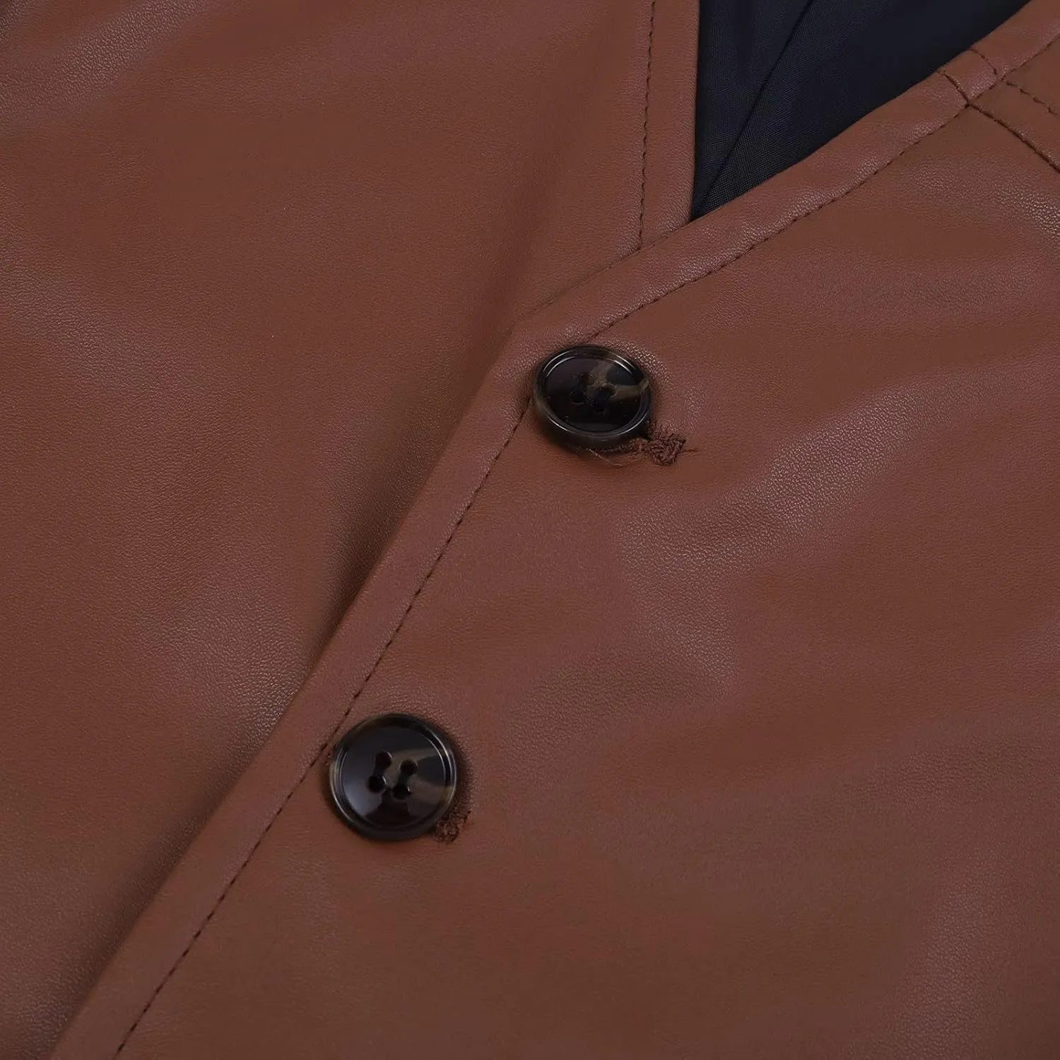 LCMTWX White Vest Leather V Neck Pocket Retro Color Vest Blouse With Button Vests For Men Casacas Mens Black Vest