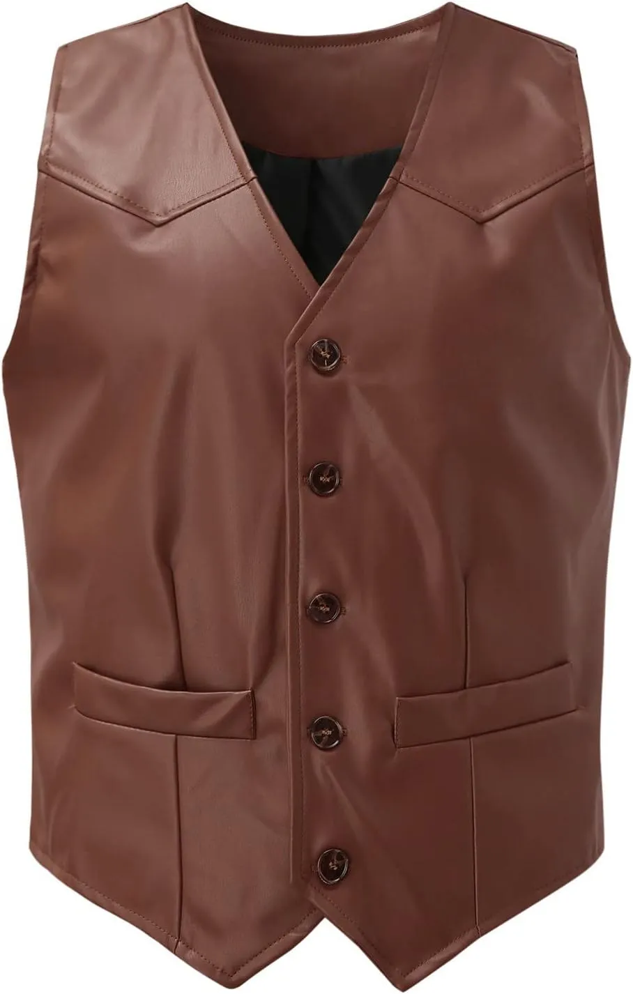 LCMTWX White Vest Leather V Neck Pocket Retro Color Vest Blouse With Button Vests For Men Casacas Mens Black Vest