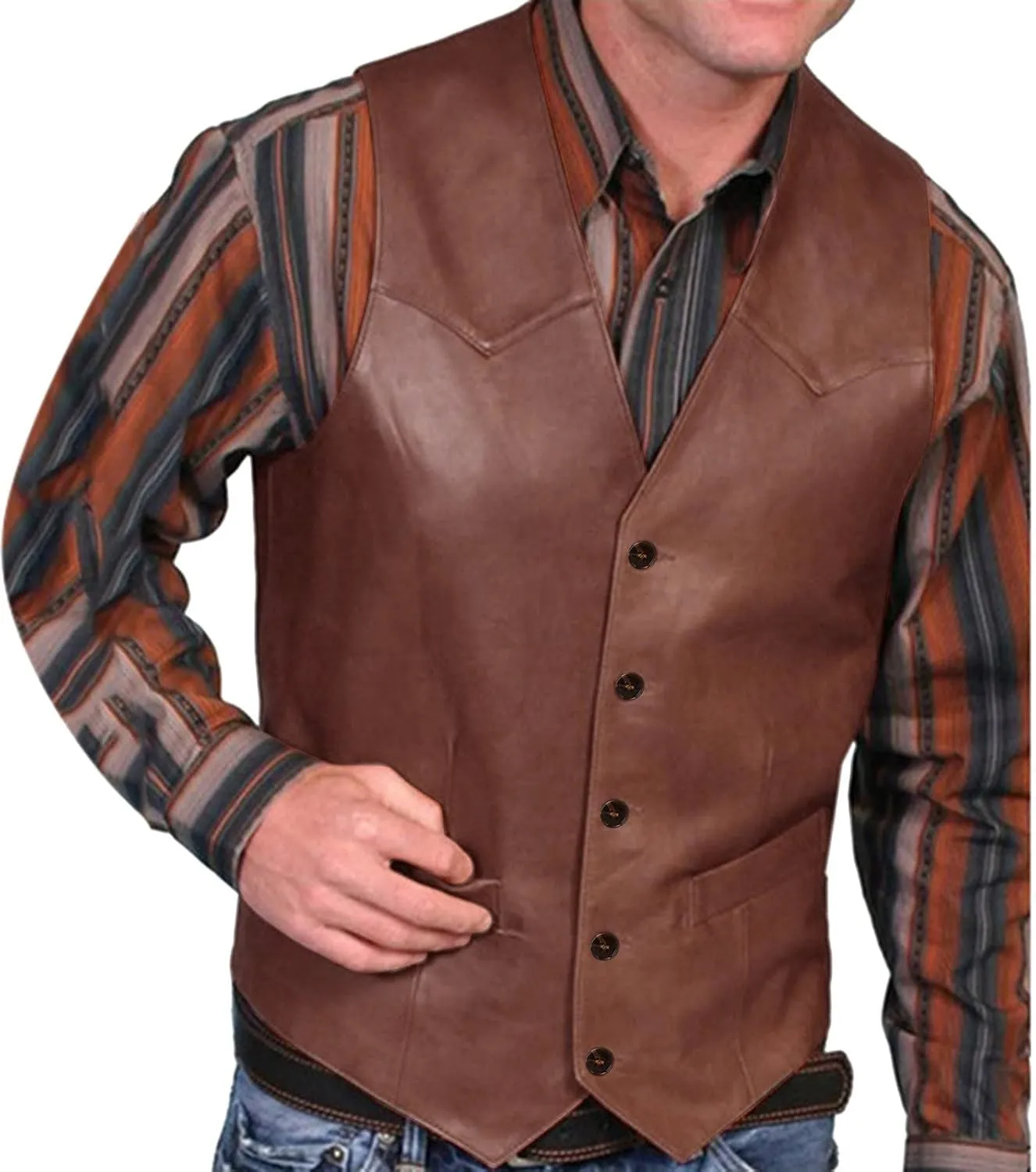 LCMTWX White Vest Leather V Neck Pocket Retro Color Vest Blouse With Button Vests For Men Casacas Mens Black Vest