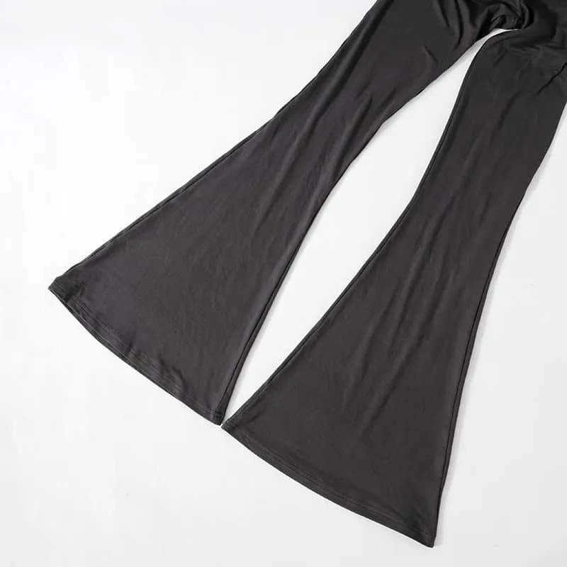 Long sleeve fashionable bell bottom jumpsuit
