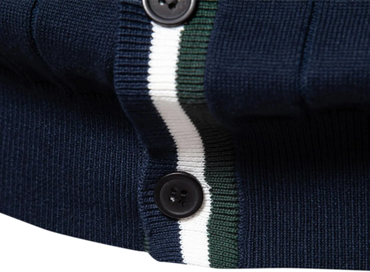 Men's Knit Cardigan Sweater V Neck Button Down Contrasting Colors Casual Long Sleeve Sweaters