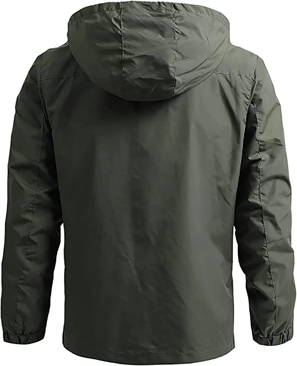Men's Lightweight Rain Jacket Waterproof Raincoat Windbreaker Hooded Outdoor Shell Jacket for Hiking Work