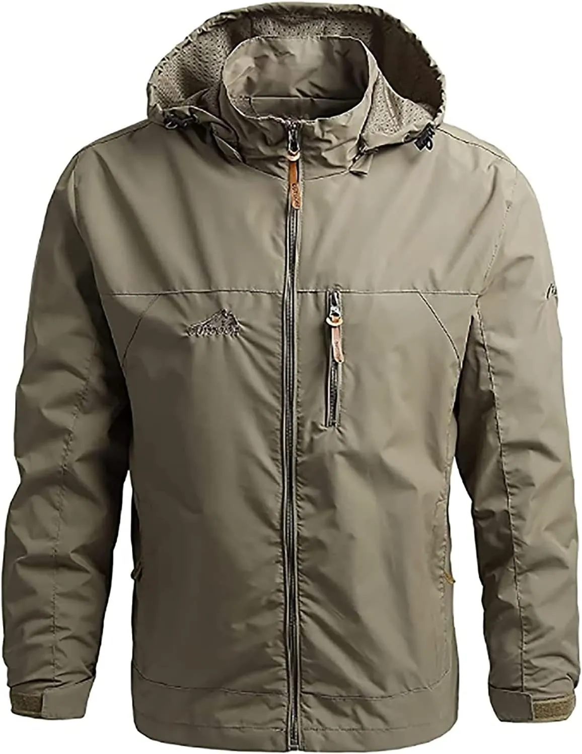 Mens Lightweight Windbreaker Winter Jacket Water Resistant Shell Jacket Coat, Hooded Rain Coat Windbreaker