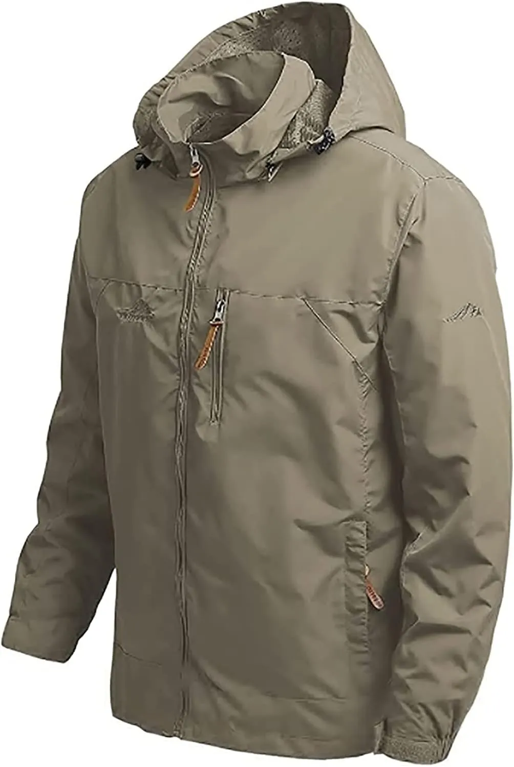 Mens Lightweight Windbreaker Winter Jacket Water Resistant Shell Jacket Coat, Hooded Rain Coat Windbreaker