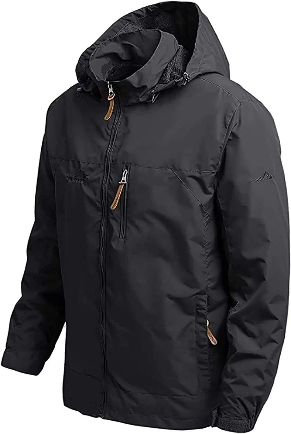 Mens Lightweight Windbreaker Winter Jacket Water Resistant Shell Jacket Coat, Hooded Rain Coat Windbreaker