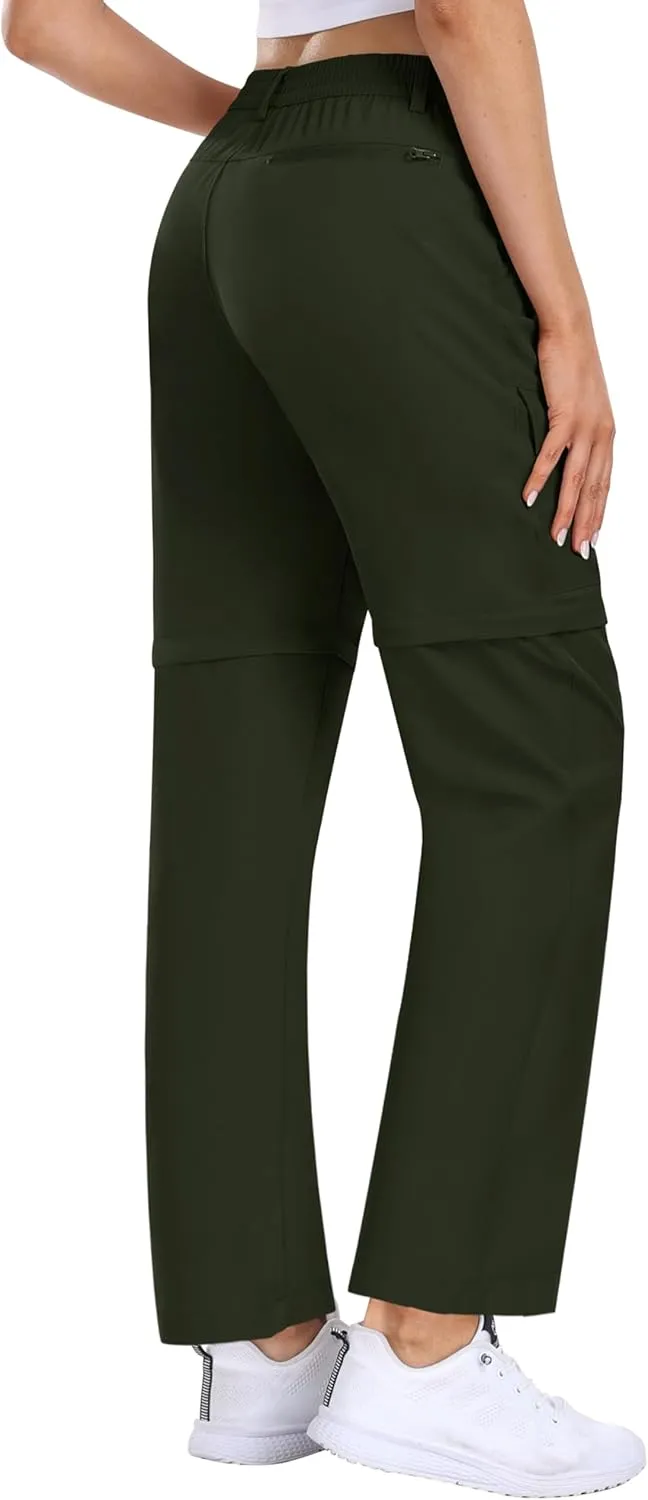 MoFiz Women's Hiking Pants Convertible Quick Dry Lightweight Zip Off Outdoor Athletic Pants with 5 Deep Pocket