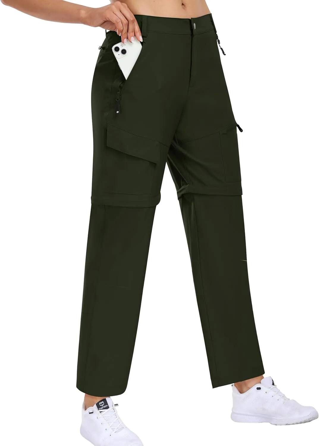 MoFiz Women's Hiking Pants Convertible Quick Dry Lightweight Zip Off Outdoor Athletic Pants with 5 Deep Pocket