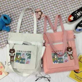 Monochrome Vitality Girl Tote Bag