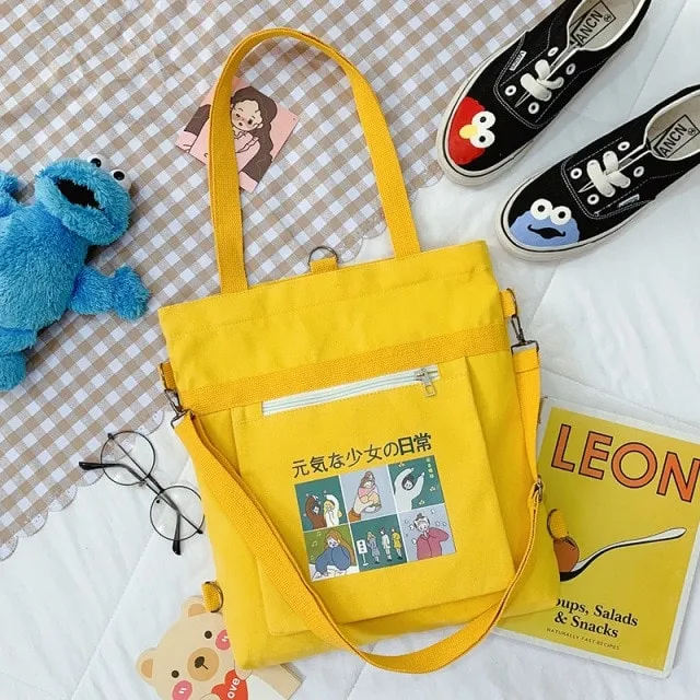 Monochrome Vitality Girl Tote Bag