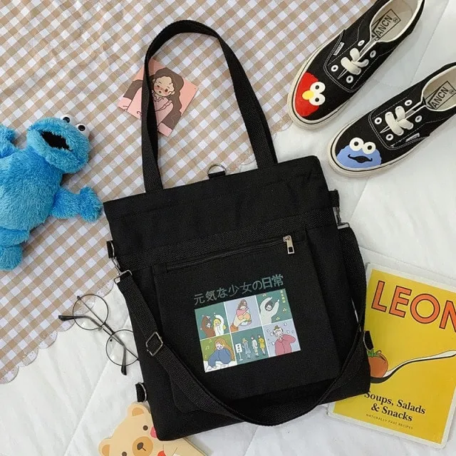Monochrome Vitality Girl Tote Bag