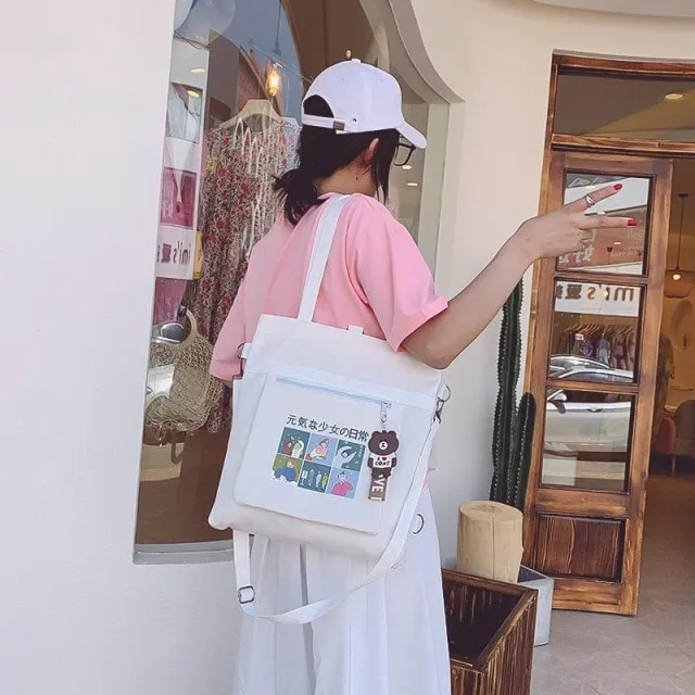 Monochrome Vitality Girl Tote Bag