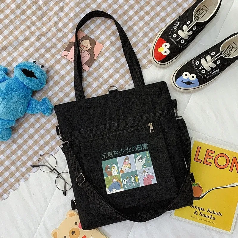 Monochrome Vitality Girl Tote Bag