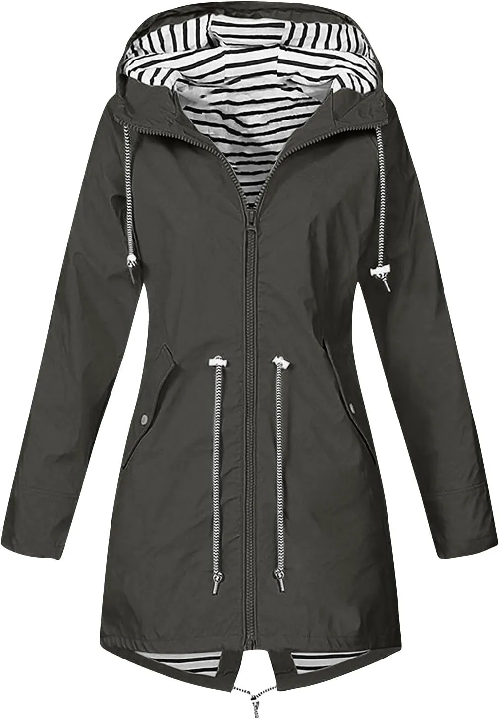 Raincoat Hoodie for Women Rain Coats Outdoor Plus Medium and Long Rain Jackets Waterproof with Hood