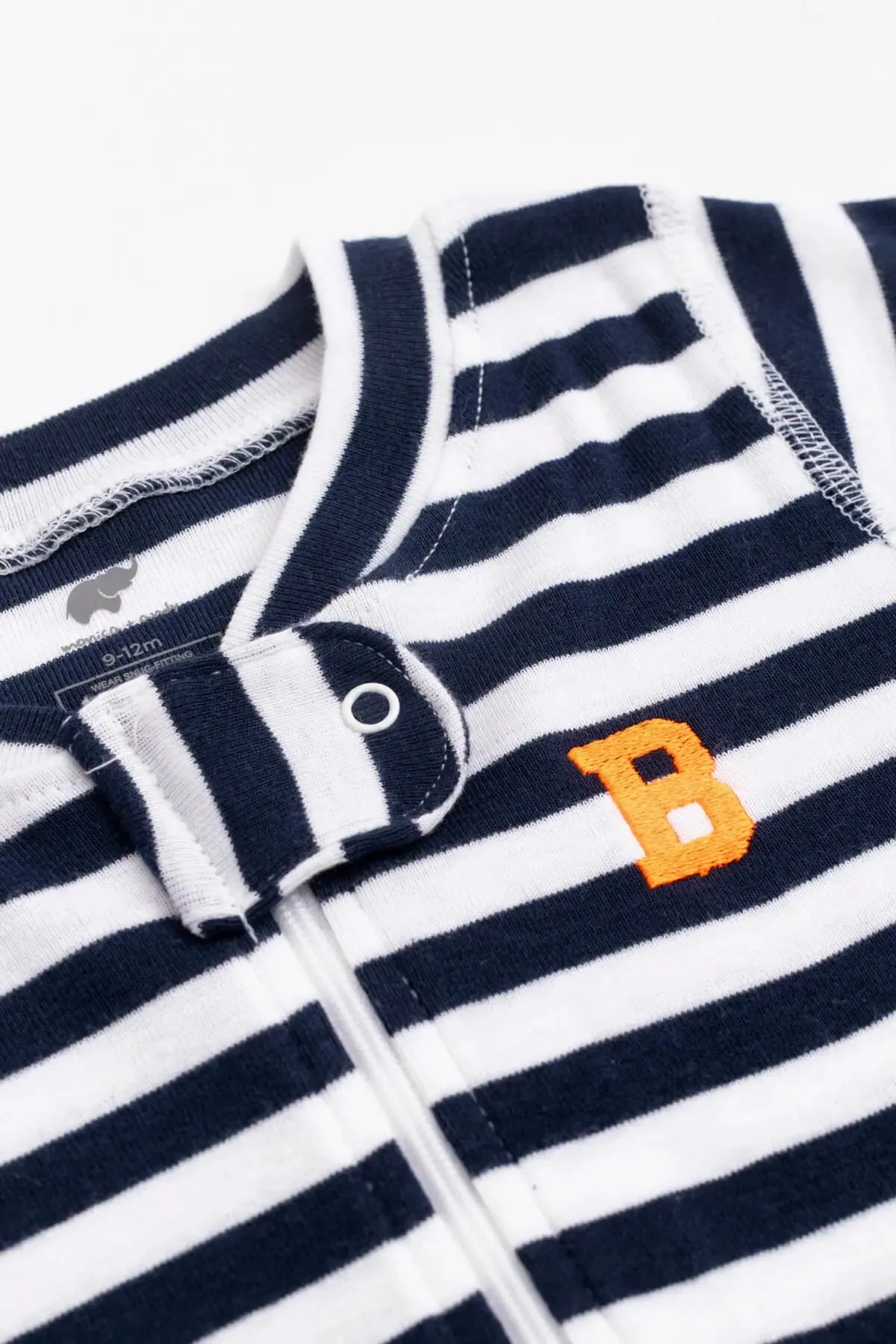 SALE - One-Piece Baby Pajamas_Navy Classic Stripe