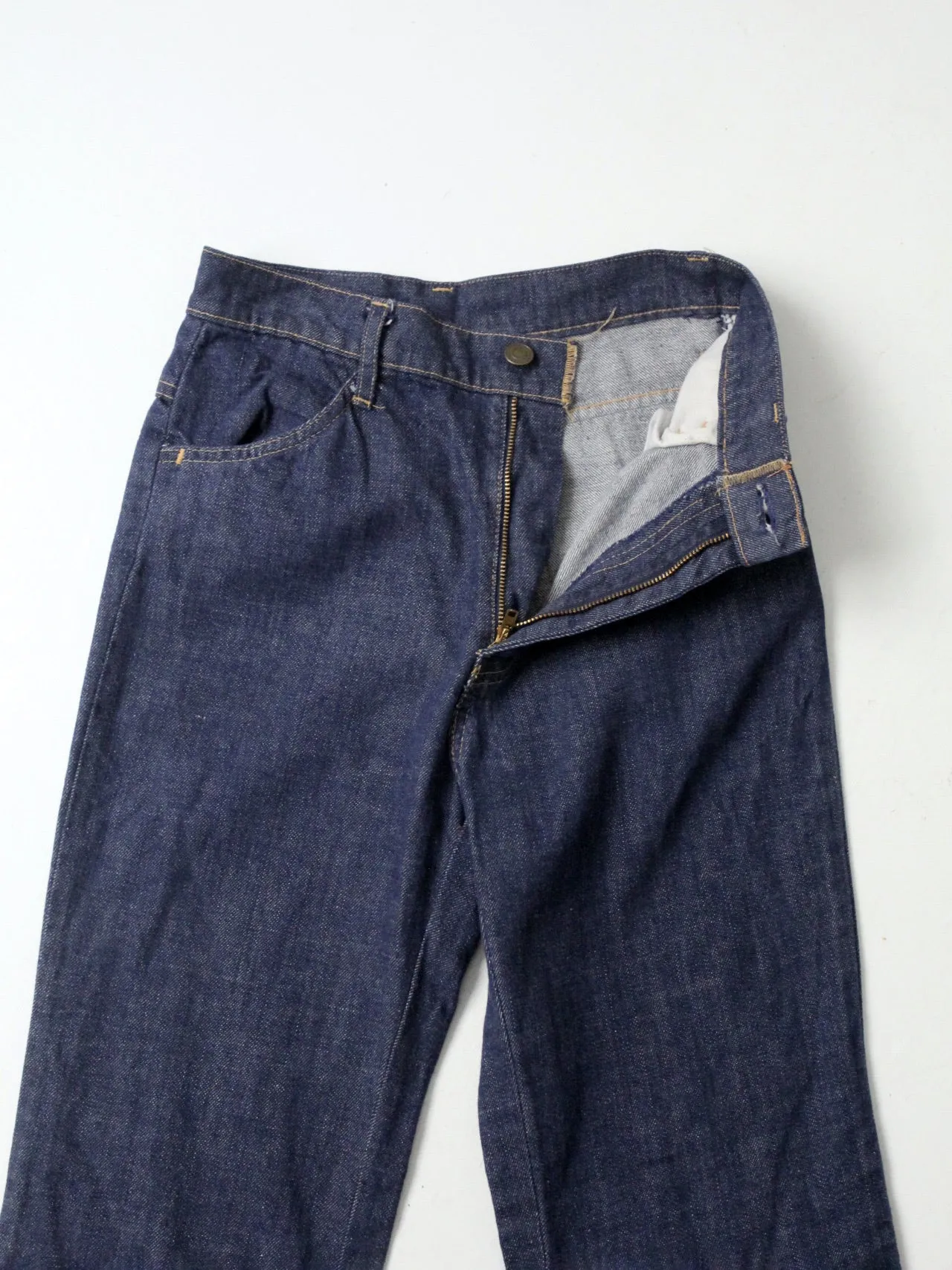 vintage 70's Sears pull on bell bottom jeans, 27 x 30
