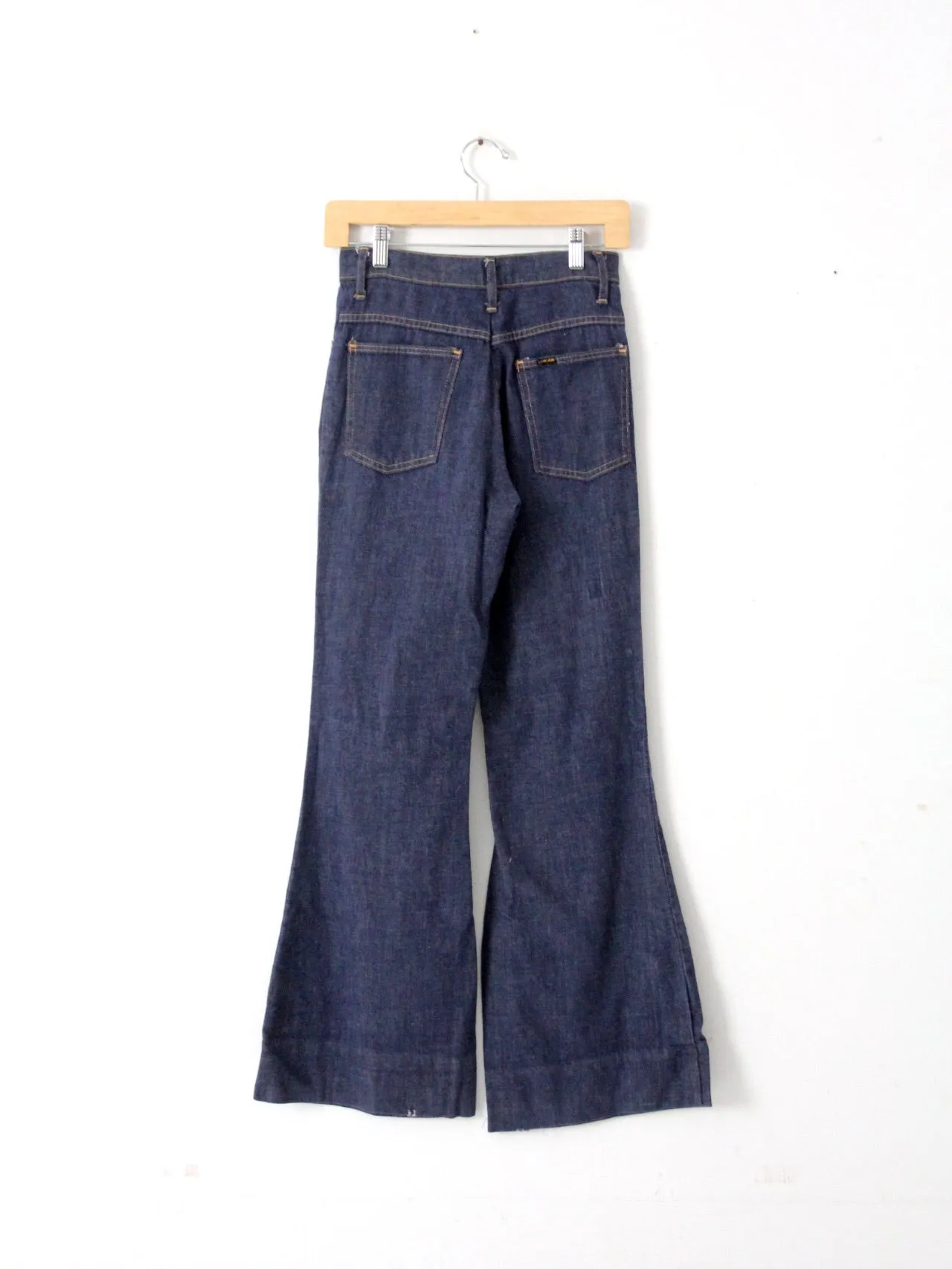 vintage 70's Sears pull on bell bottom jeans, 27 x 30
